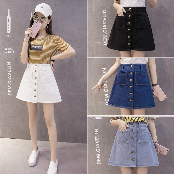 Women s Korean  style  Denim Skirt Shopee  Malaysia