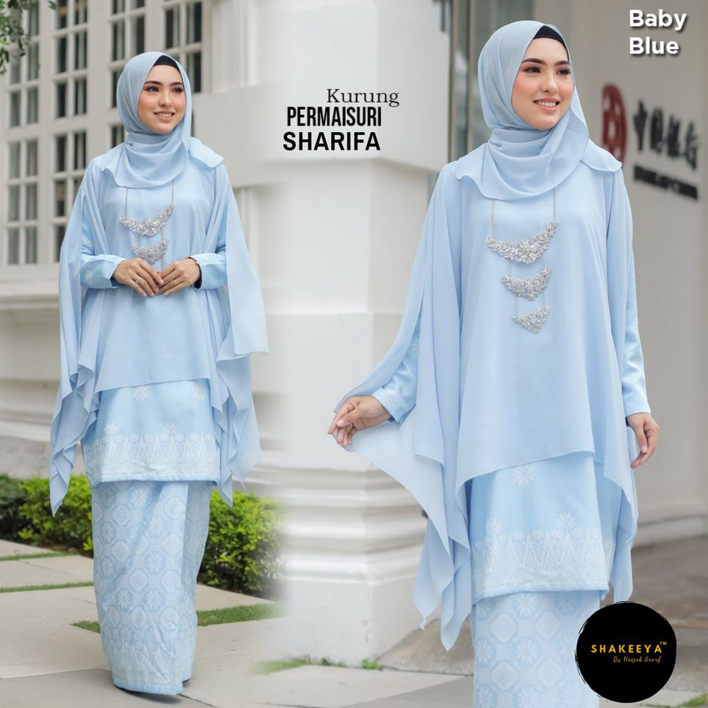 Baju Kurung Permaisuri Sharifa (Baby Blue) | Shopee Malaysia