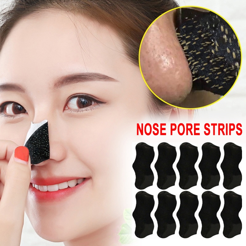 10 Pcs Blackhead Remover Nose Mask / Shrink Pore Acne Treatment Nose Mask / Pore Deep Cleansing Nose Masks / Skin Care Products