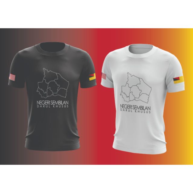 NEGERI SEMBILAN T-SHIRT / PETA / KANAN BENDERA MALAYSIA DAN KIRI 