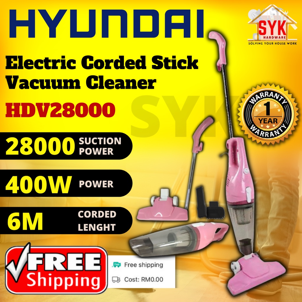 (FREE SHIPPING) SYK HYUNDAI HDVC28000 2 In 1 Electric Corded Handheld Stick Vacuum Cleaner Mesin Penyedut Habuk (400W)