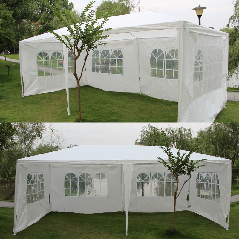 10' X 20' White Party Tent Gazebo Canopy with 6 Removable ...