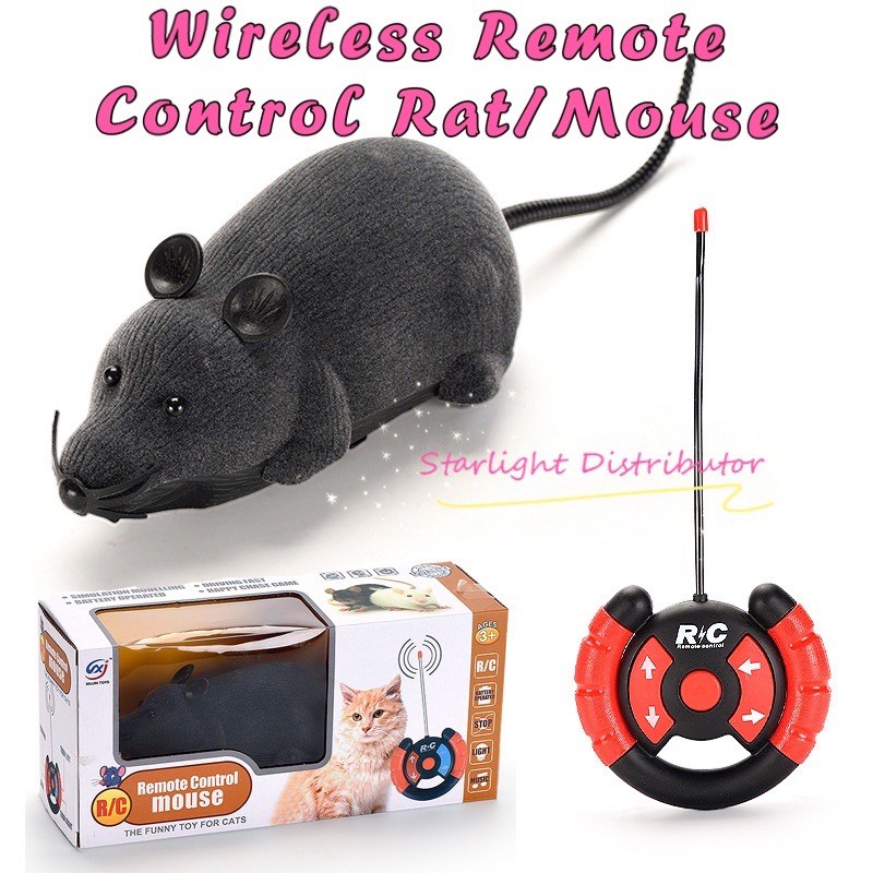 Kittys Funny Indoor Wireless Electronic Interactive Rat Pets Toy Gift for Kittens Cats Remote Rotated Mice for Cat Toys