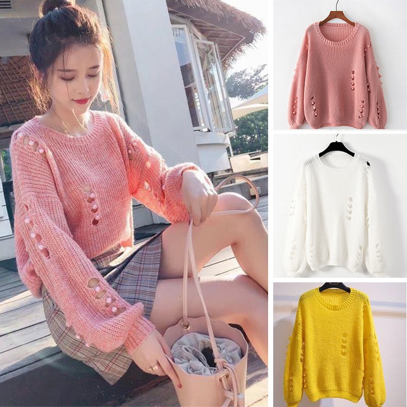 Megi Knitted Jumper pink casual look Fashion Shirts Knitted Shirts 