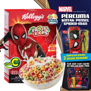 Kellogg's Froot Loops Cereal (300g), Free Spider-Man Pencil Case