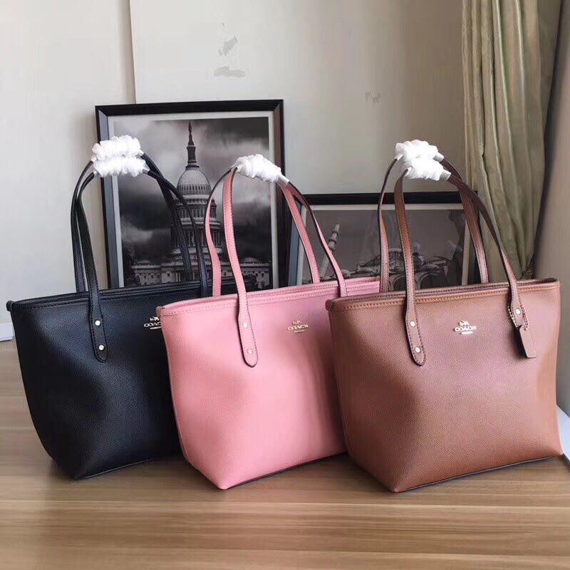 coach city zip tote pink