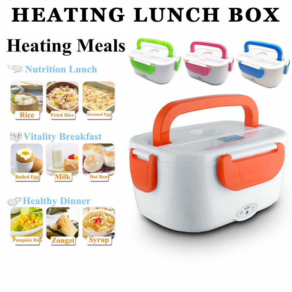 Portable Heating Lunch Box 12V Car Plug Electric Heated Bento Food Warmer