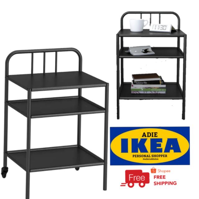 IKEA FYRESDAL Bedside table black 45x38 cm Shopee Malaysia