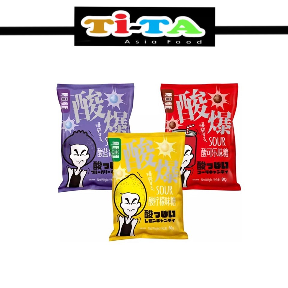 Tita Tommy&Tim Cola Candy /Blueberry/Lemon flavor (Sour Candy) 80g ...
