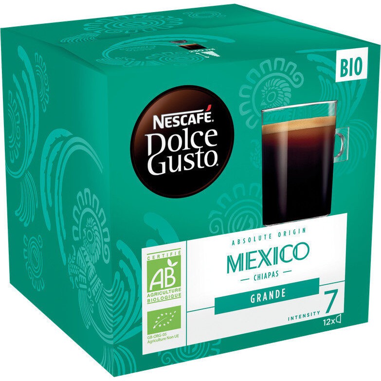 Nescafé Dolce Gusto Mexico Grande Mexico capsule notes of toasted hazelnut and plum coffee kopi nescafe organic roast