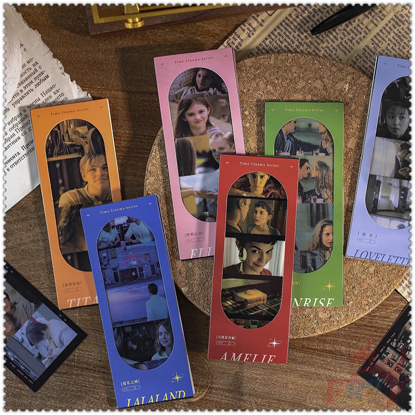 ❀ Time Cinema Series Bookmarks ❀ 7Pcs/Set Amelie / Love Letter / La La Land / Before Sunrise Books Marker of Page Stationery School Office Supplies Best Wishes Gift