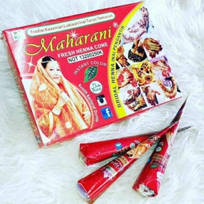 Maharani Fresh Henna Cone Instant Colour / Inai Kon Maharani / Bridal Henna