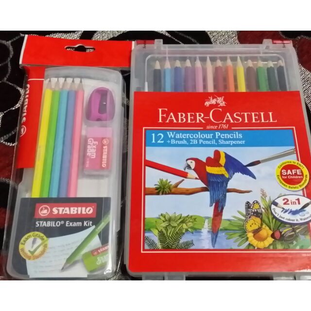 STABILO STATIONERY SET & FABER CASTELL COLOUR PENCILS | Shopee Malaysia