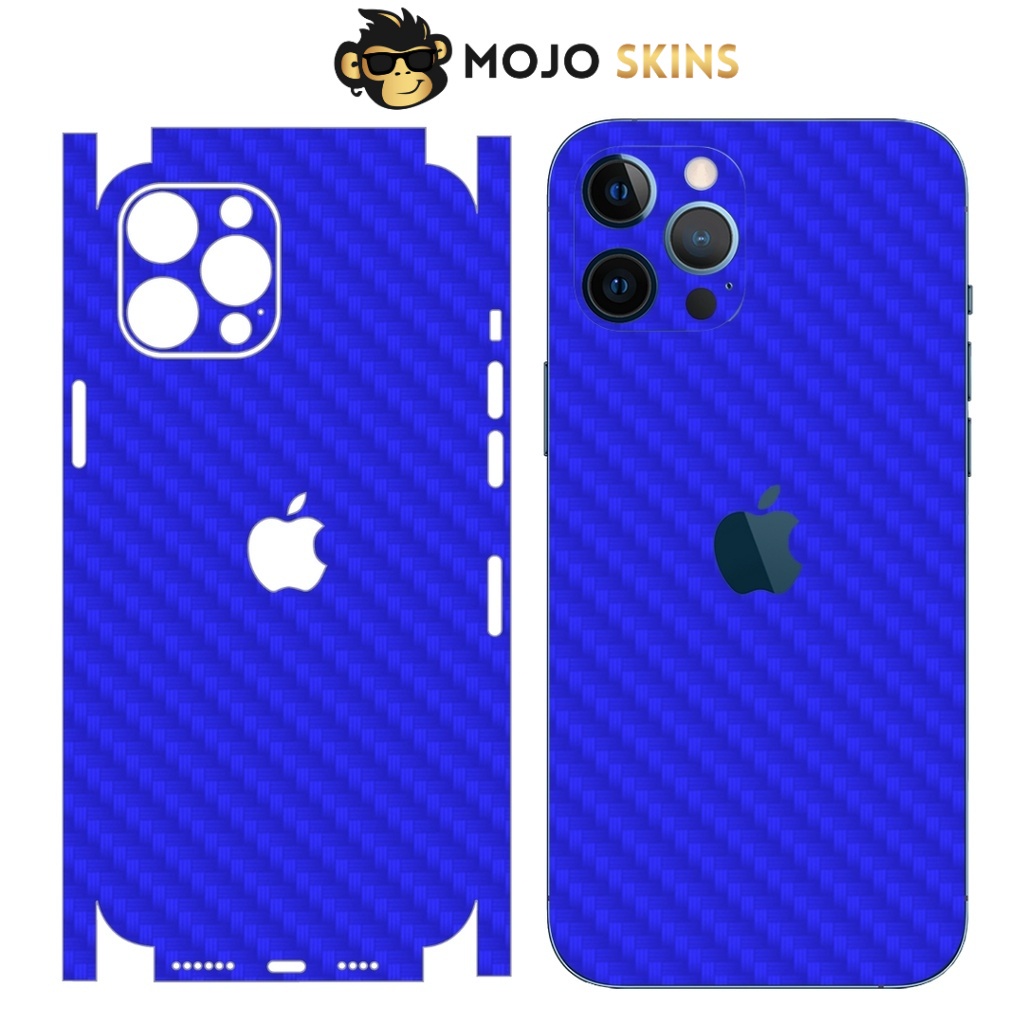 Mojoskins 3m Blue Carbon Fiber Phone Skin Wrap Sticker Iphone 13 Pro Max 12 11 Xs Max Xr Xs X 6 8 7 Plus Shopee Malaysia