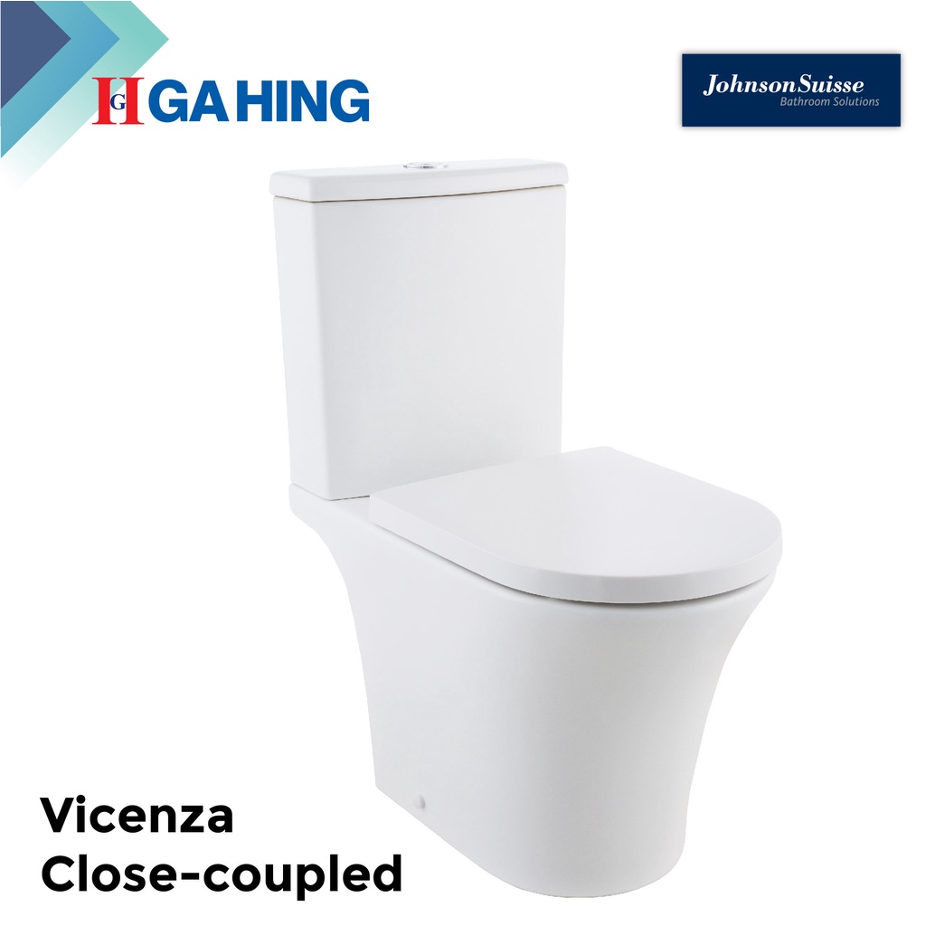 Johnson Suisse Vicenza Close Coupled Toilet Bowl Rimless Water Closet