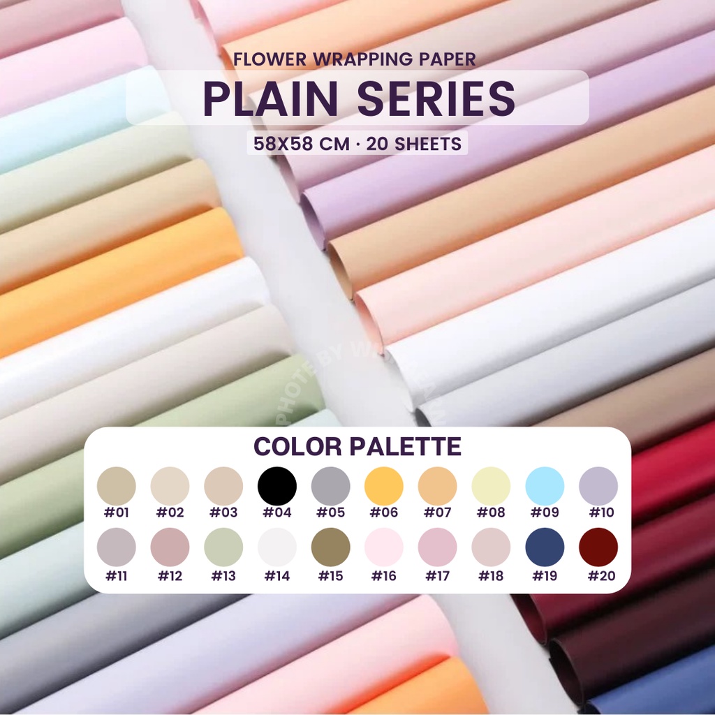 [20Sheets] 58x58cm · Plain Series Ouya Paper Flower Wrapping Paper Bouquet Flower Florist Gift Paper Pembalut Bunga