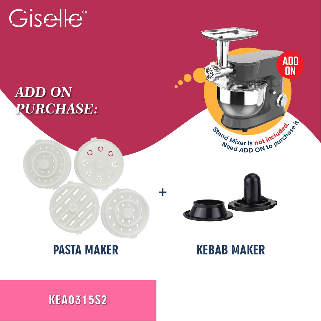 Giselle Pasta Maker + Kebab Maker Only (compatible with Giselle Stand Mixer) KEA0315S2