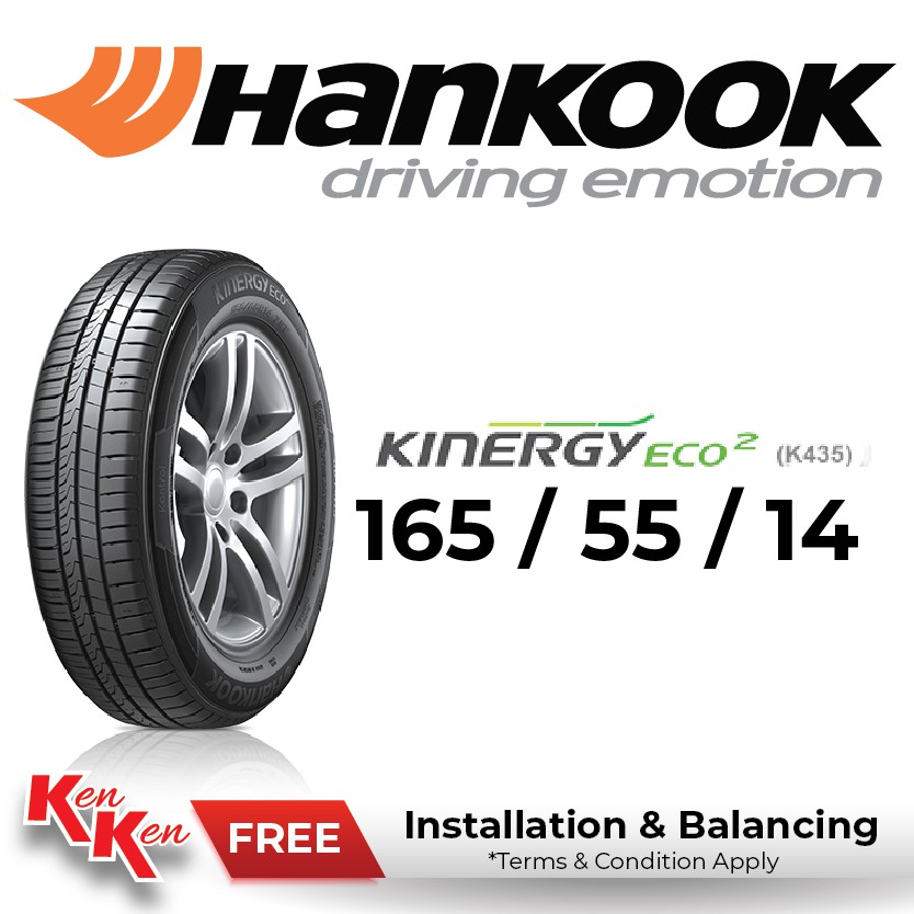 165/55/14 Hankook Kinergy ECO2 K435 (with Installation) | Shopee Malaysia