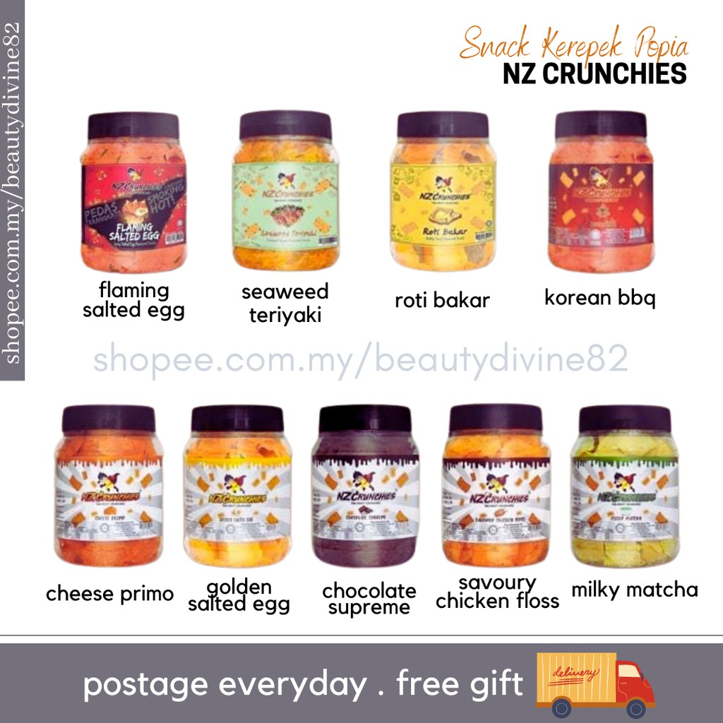 KUIH RAYA | NZ CRUNCHIES SNACKS / POPIA SNACK KUDAP KUDAPAN 6 PERISA HEBAT SALTED EGG CHEESE PRIMO CHICKEN FLOSS CHOC MI