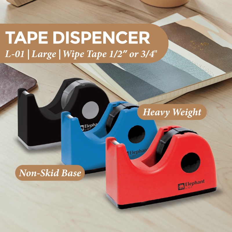 Elephant Tape Dispenser L01 Large Size Wide Tape 1/2" and 3/4" Non