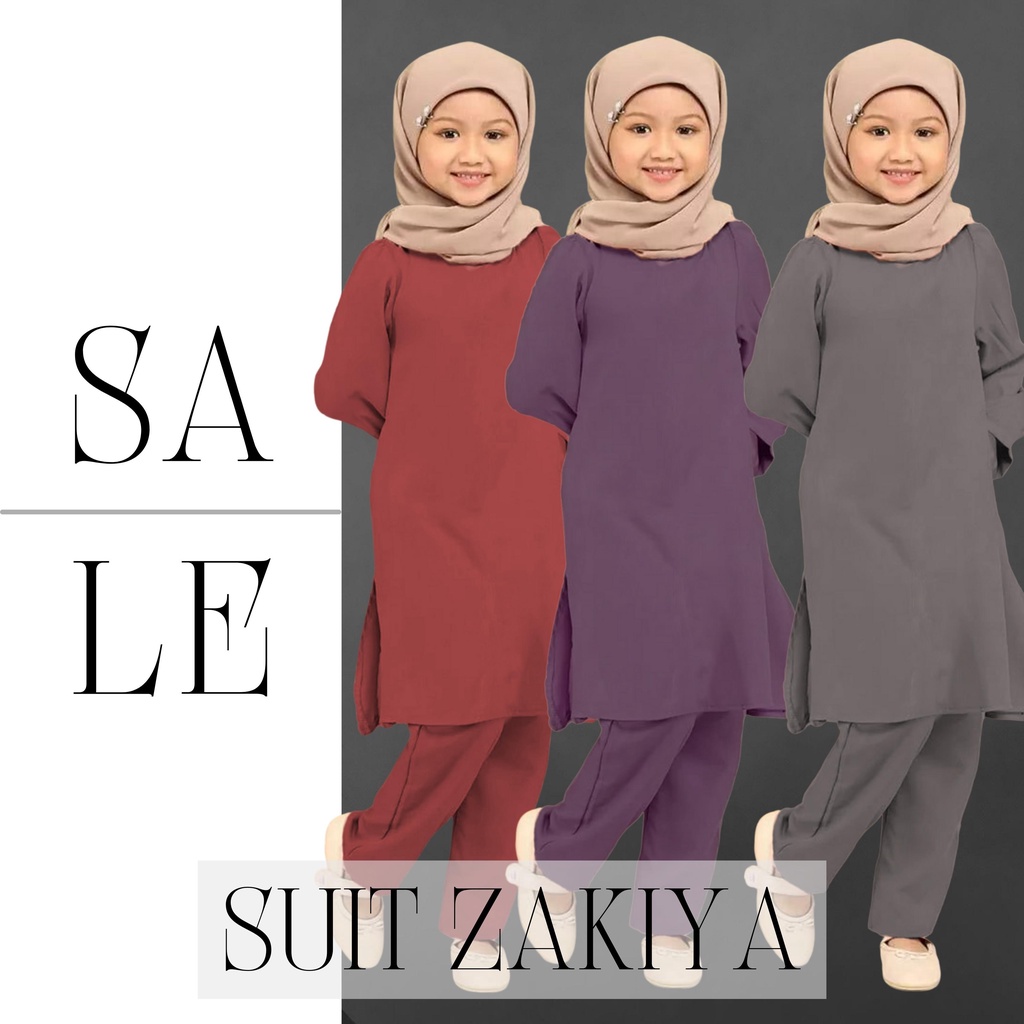 Suit Zakiya Budak suit muslimah perempuan baju budak Kurta suit set warda viral