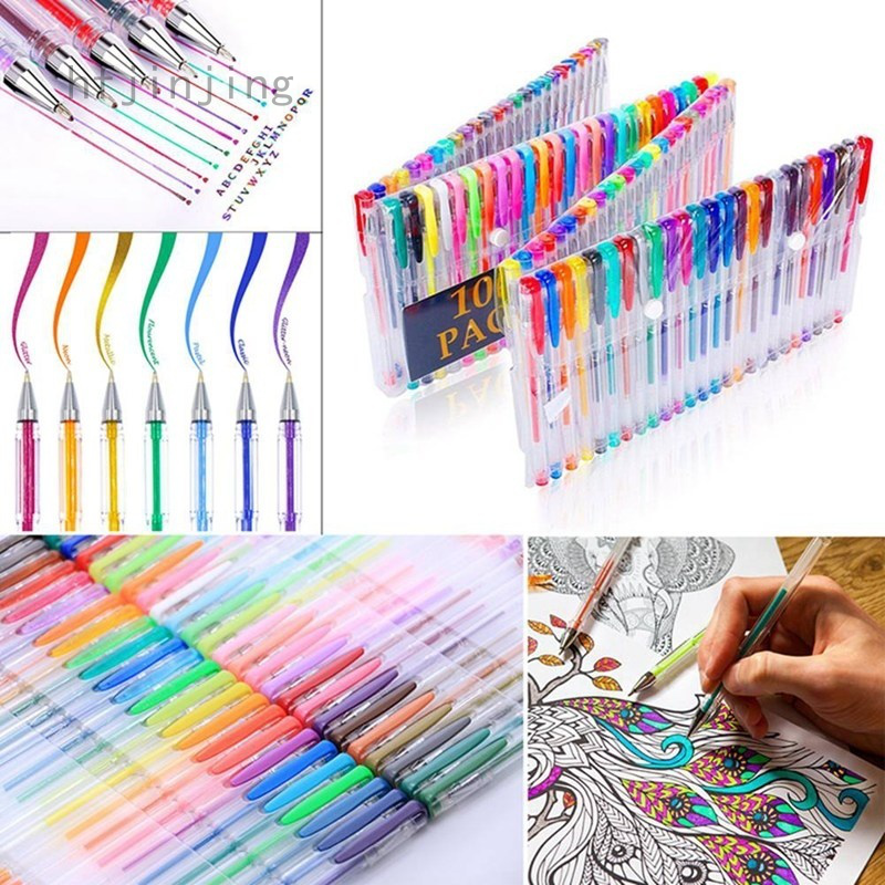 Download Colored Gel Pens Drawing Art Markers For Kids Adult Coloring Books Shopee Malaysia