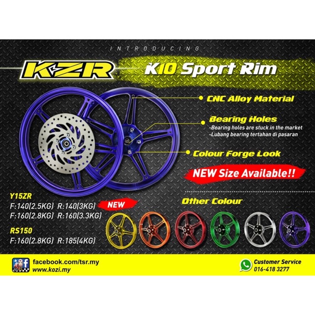 ( CLEARANCE STOCK PRICE ) SPORTRIM SPORT RIM K10 YAMAHA Y15ZR HONDA ...