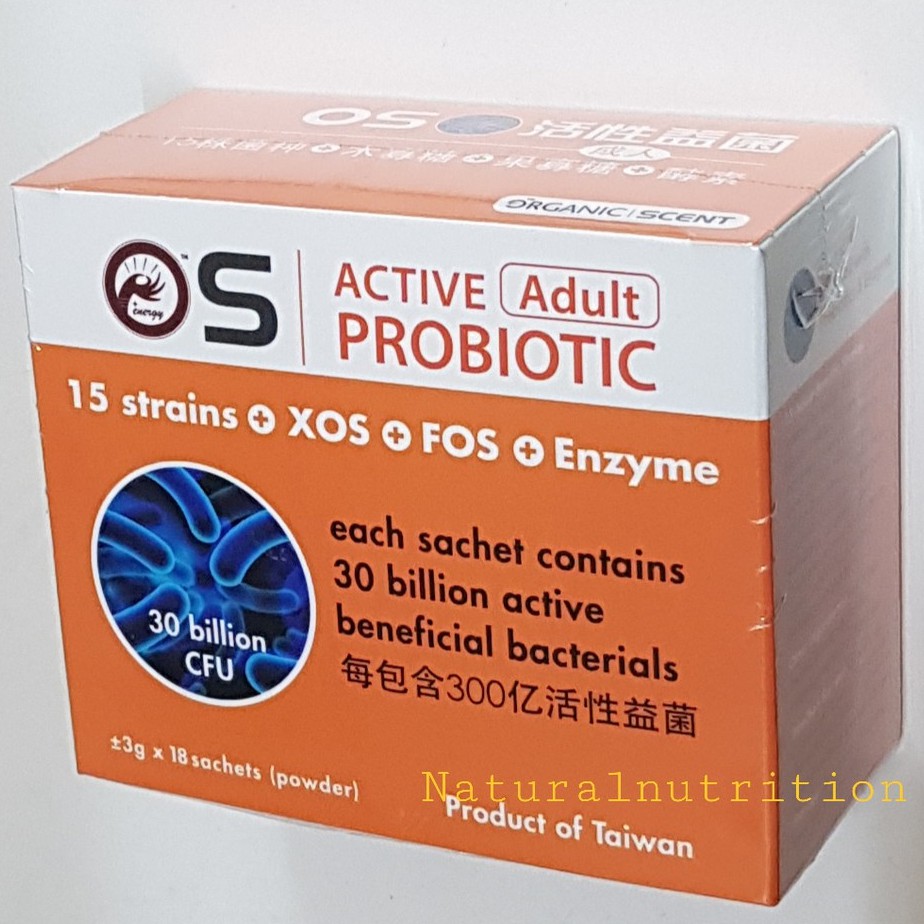 OS Active Probiotic 18 Sachets X 3G 15 Strains + XOS + FOS +Enzyme