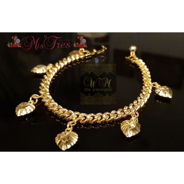 Gelang Tangan Mesen Buah Love Timbul 18 5cm Emas Korea Persis 916 Gold Shopee Malaysia