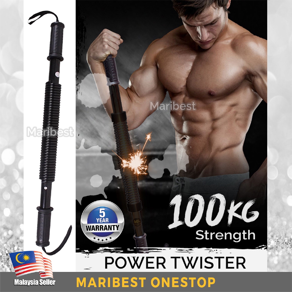 100KG Power Twister Spring Bar Resistance Bar Bend Bar Chest Arm Strength Training