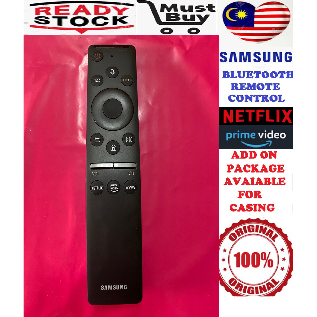 Samsung smart remote control with mic voice control and Netflix logo ...