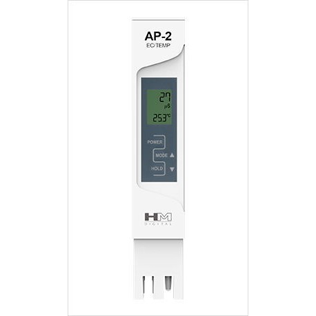 1 µS Resolution 0-9999 µS Range +/- 2% Readout Accuracy HM Digital AP-2 AquaPro Water Quality Electrical Conductivity Tester 