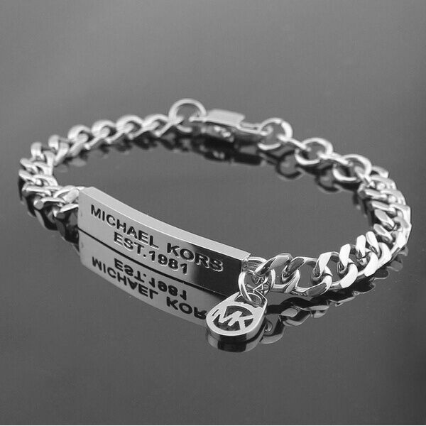 michael kors bead stretch bracelet silver color