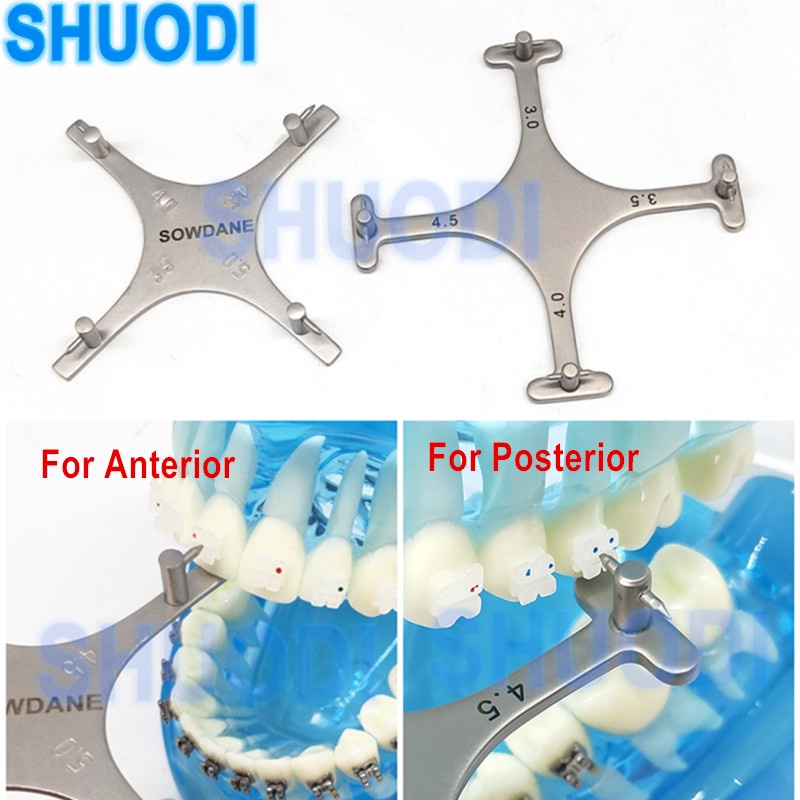 Dental Orthodontic Bracket Positioning Gauge with lead points Cross