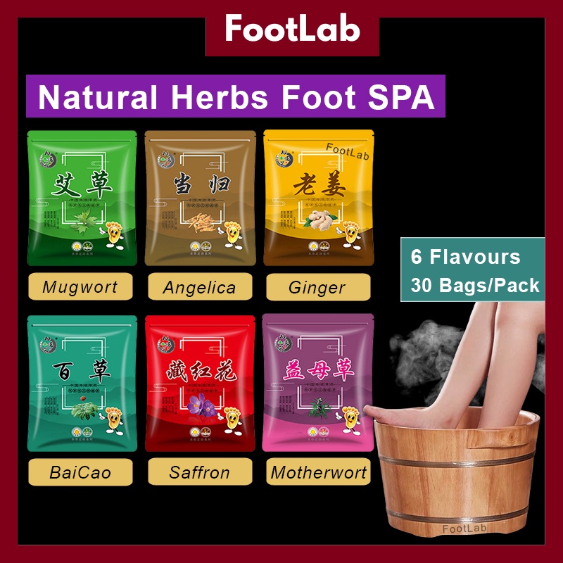 Foot Spa Bath Herb Herbal Rendam Kaki Saffron Mugwort Ginger Halia Salt