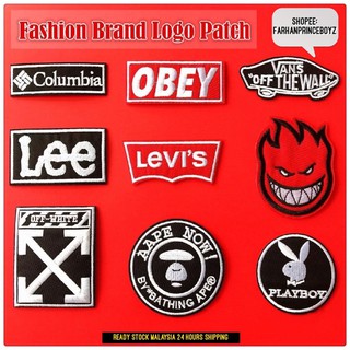 [READY STOCK] Fashion Logo Brand Iron On Patches Embroidery Sulam Tampal Sew On Patch