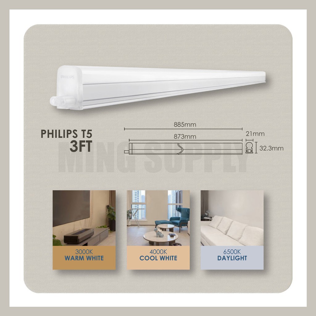Sirim Philips Led T5 Tube Light Drop Curve Light Lampu Ceiling Light 1ft 2ft 3ft 4ft Trunklinea Plus 1 Year Warranty Shopee Malaysia