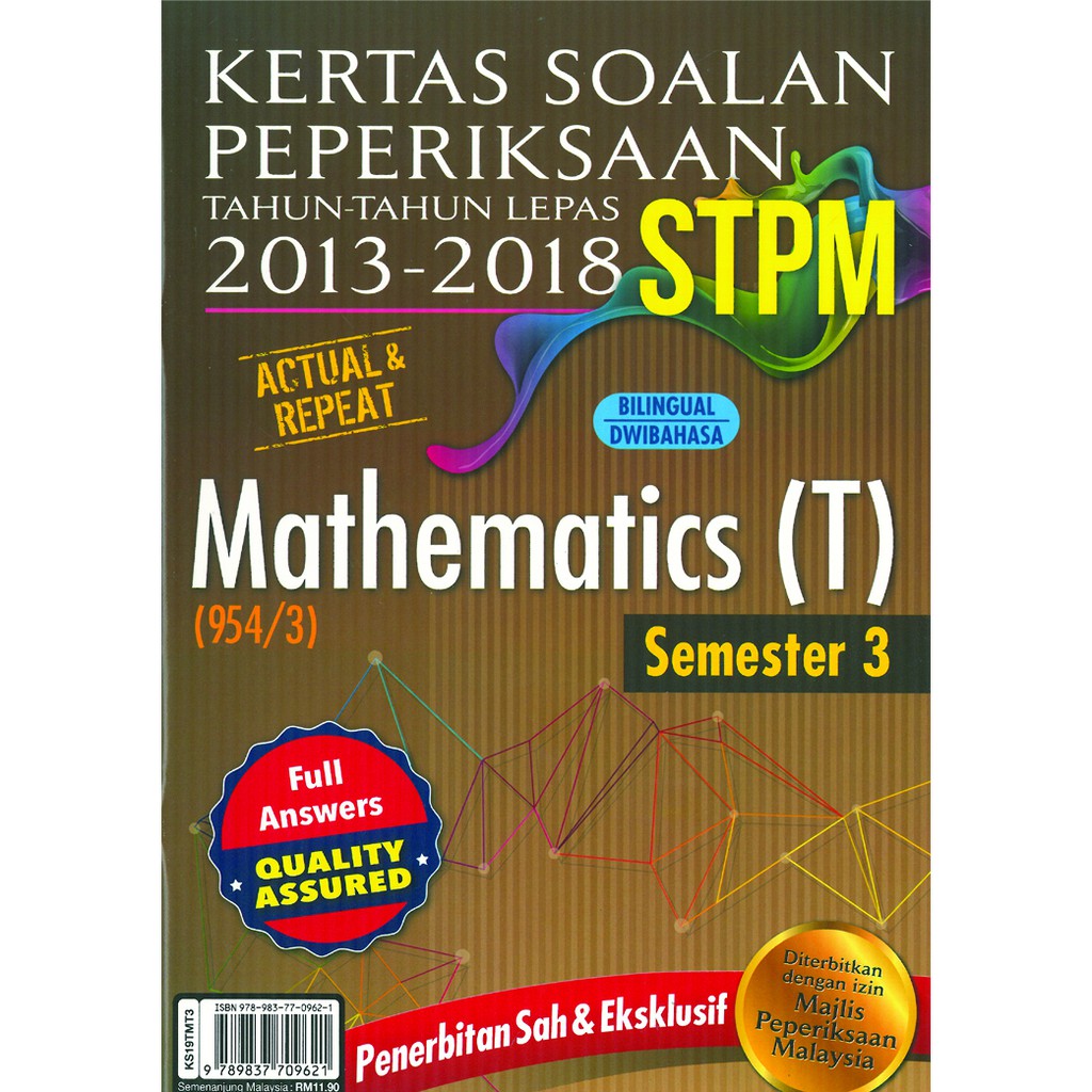Kertas Soalan Peperiksaan 2013 2018 Stpm Mathematics T Semester 3 Shopee Malaysia