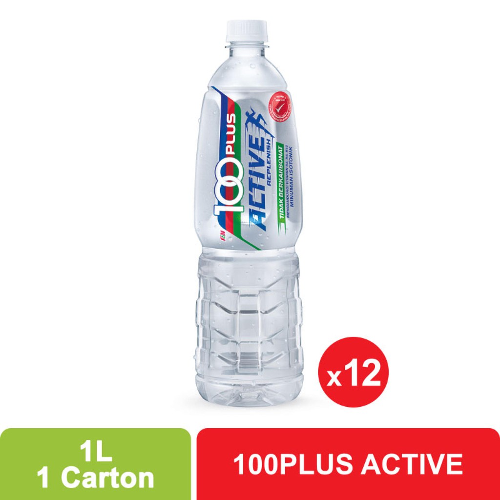 F&N 100PLUS Active Replenish 1 Carton (12 x 1L) | Shopee Malaysia