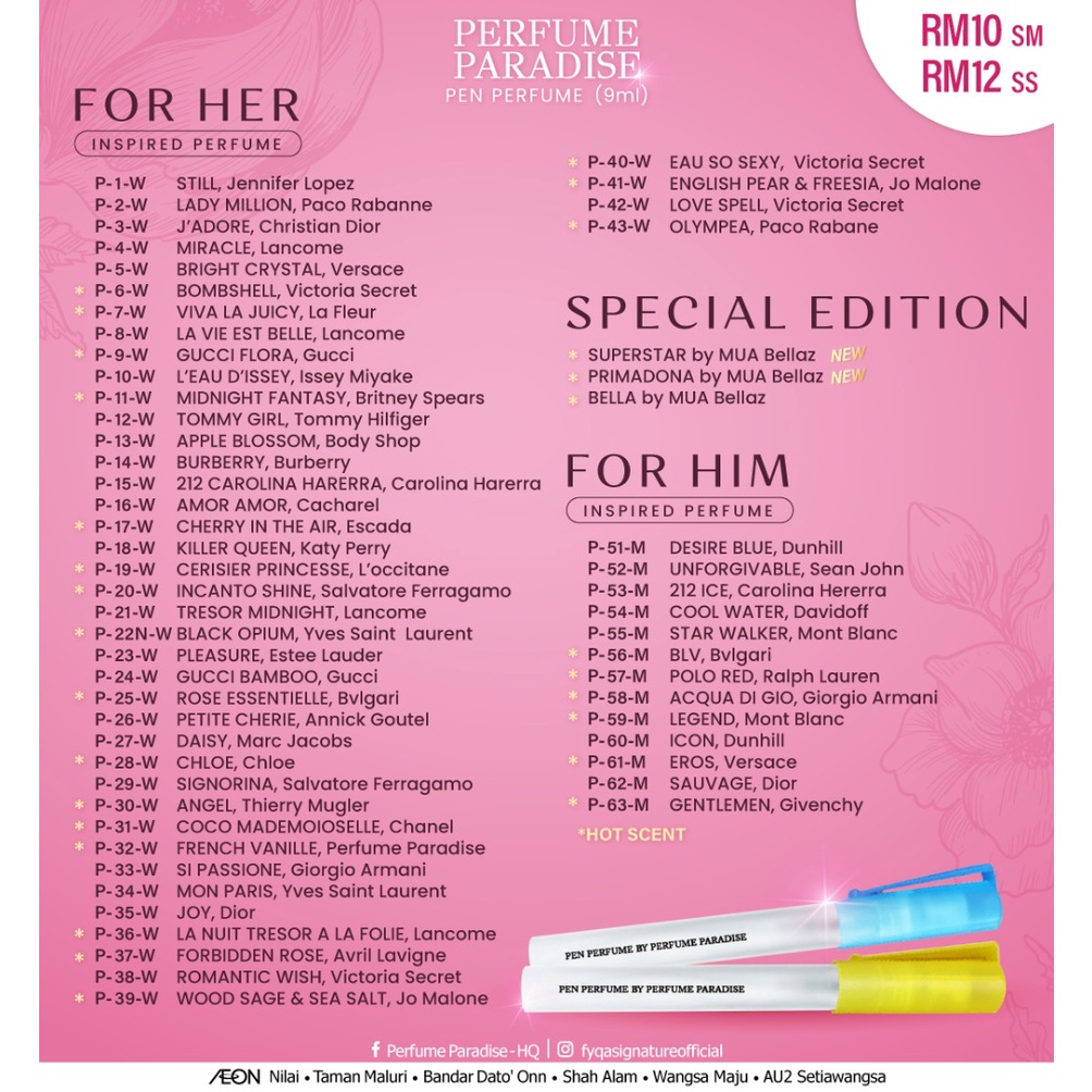 Buy Perfume Pen Paradise 9ml Him And Her Original Seetracker Malaysia