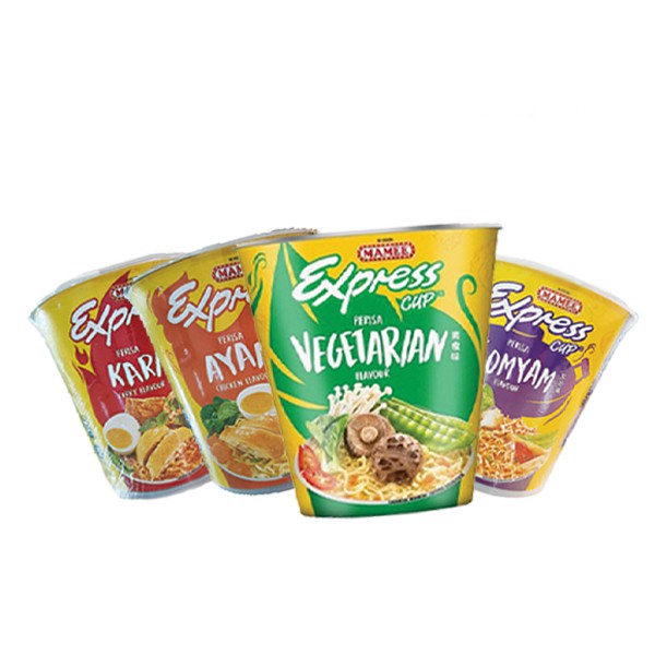 Mamee Instant Express Cup Noodle (Curry / Tom Yam / Vegetarian ...