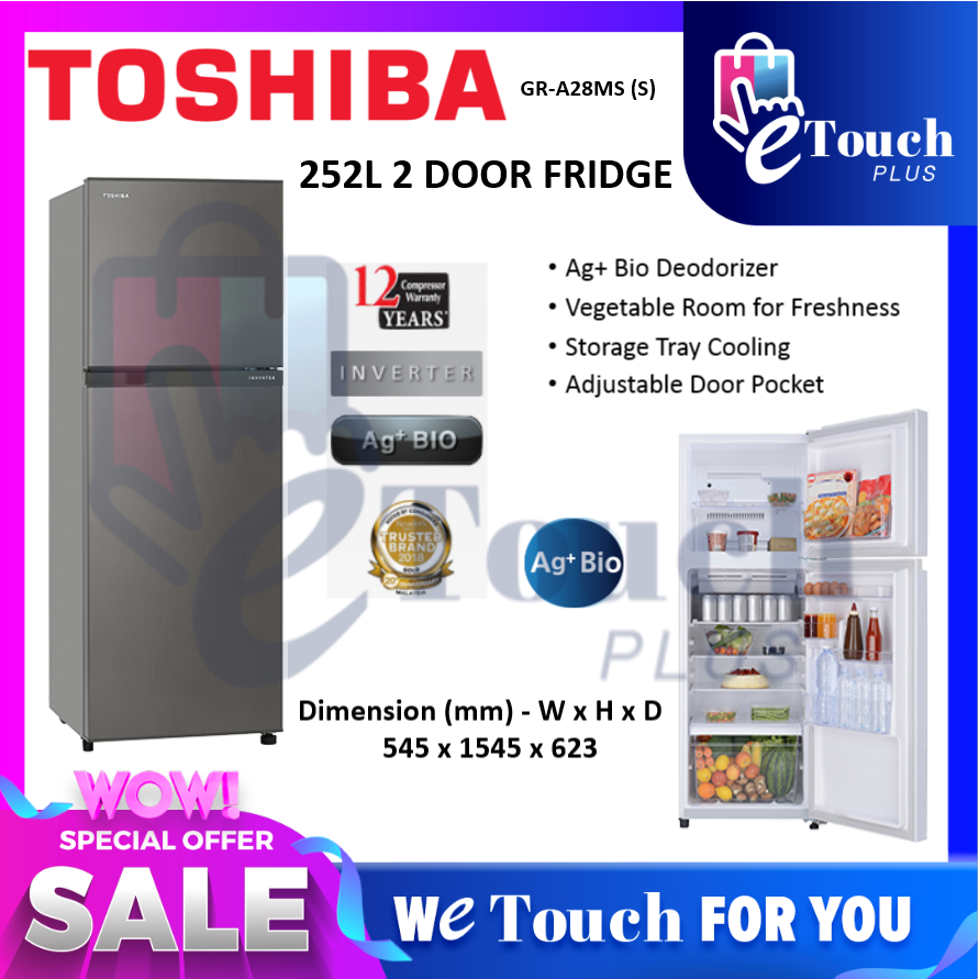 Toshiba 252l Ds Inverter 2 Door Refrigerator Gr A28msds Fridge Pgmall