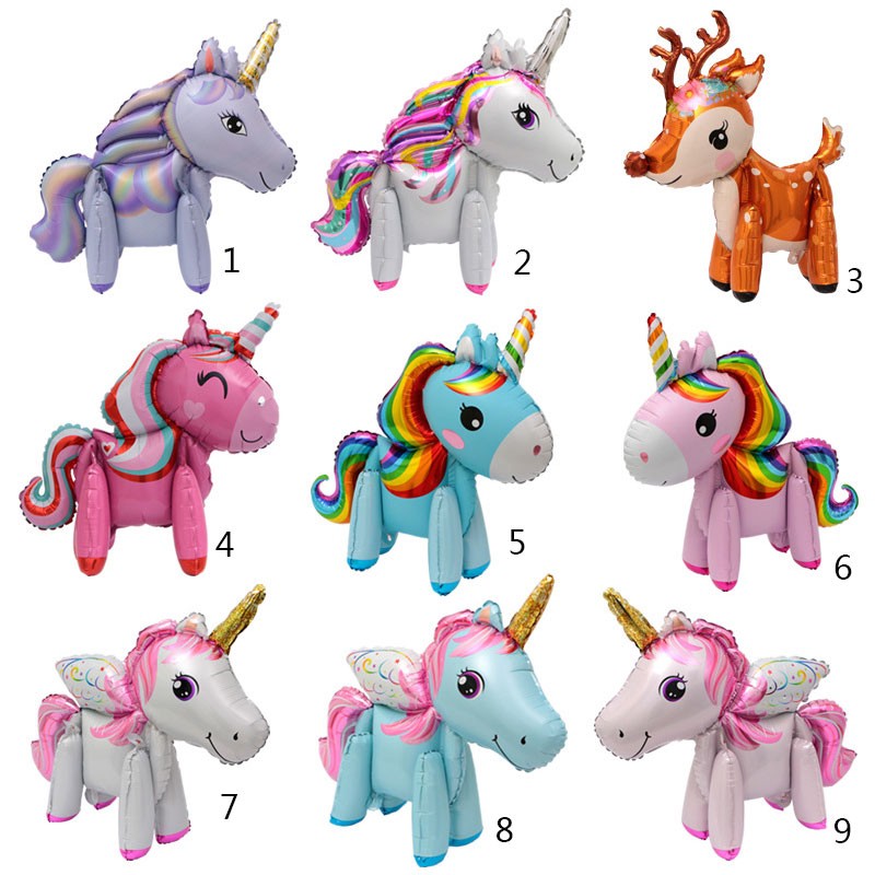 3D Unicorn Balloons Walking Animal Balloons Aluminum Foil Balloons