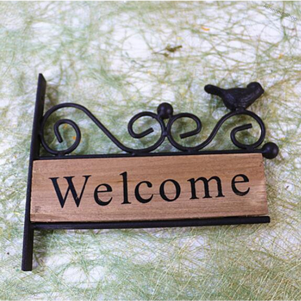 [Ready Stock] Decorative hanging "Welcome" Sign Brown Signage Welcome