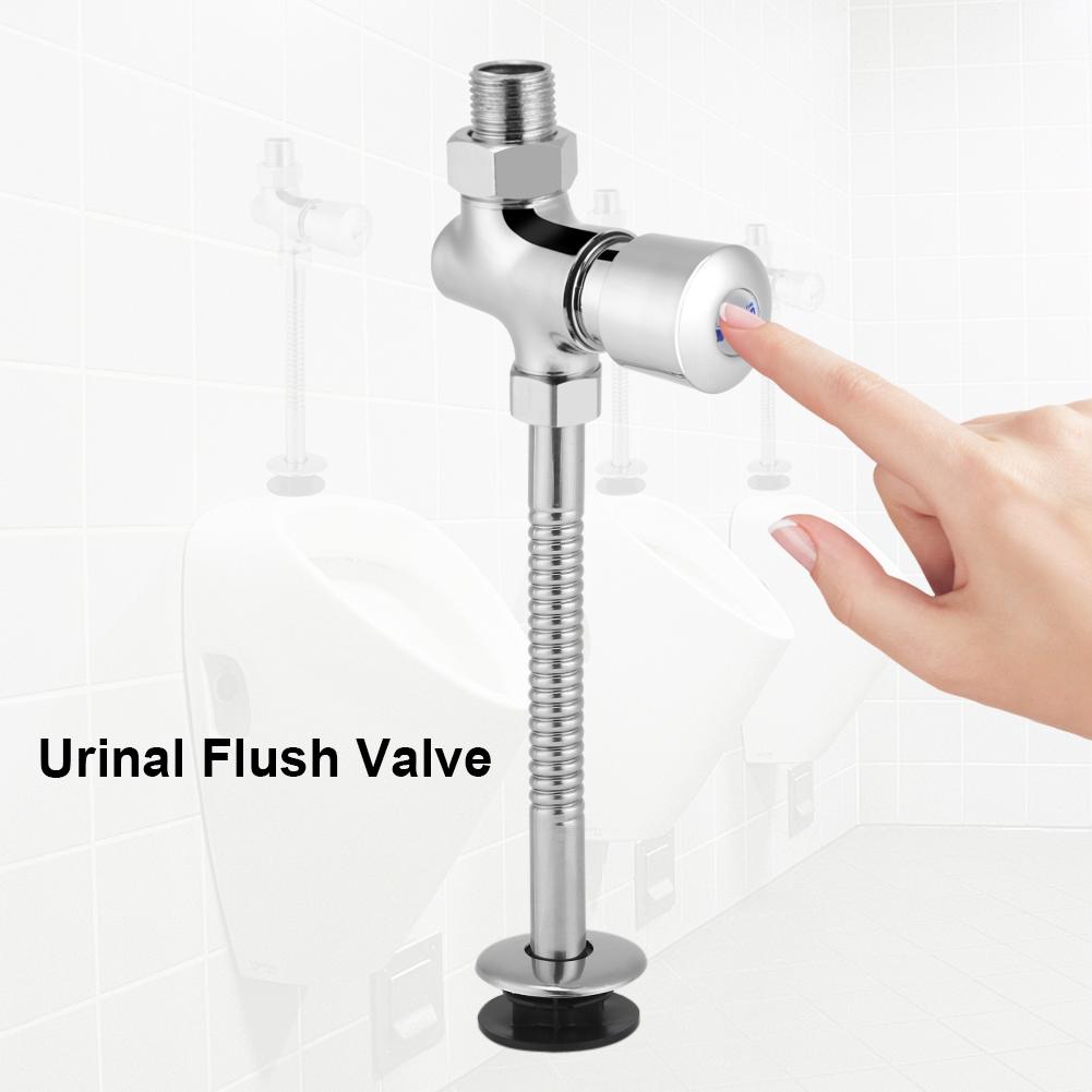 Flexible Toilet Urinal Flush Valve Button Type Manual Delay Automatic