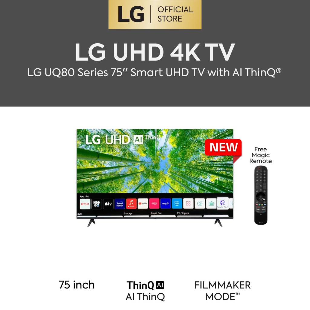 Lg Uq80 Series 4k Smart Uhd Tv With Ai Thinq 2022 75 Shopee Malaysia