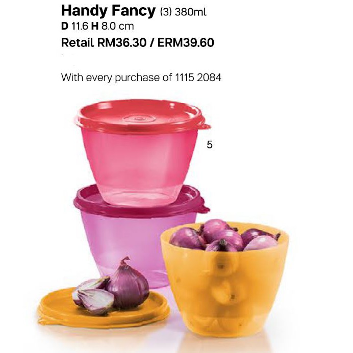 Handy Fancy (3) 380ml (New Tupperware) 