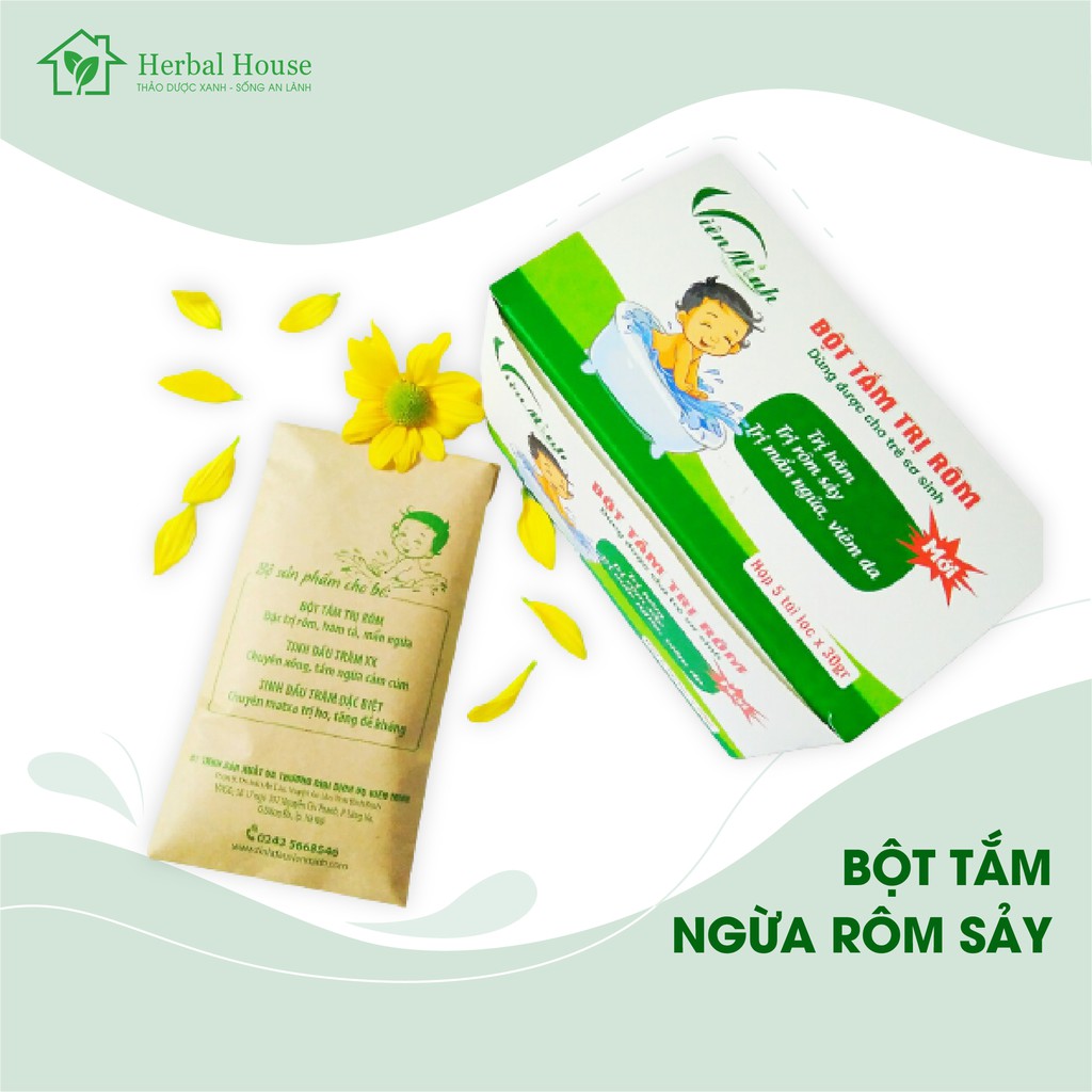 Herbal house high quality baby rash support bath powder helps clean antiseptic skin to prevent