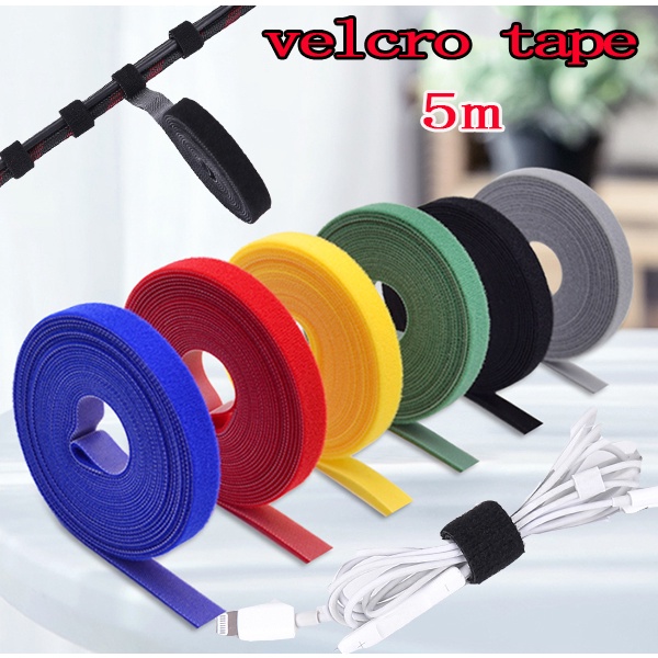 5M Hook and Loop Velcro Strap Tape, Wire Organizer Velcro Cable Ties