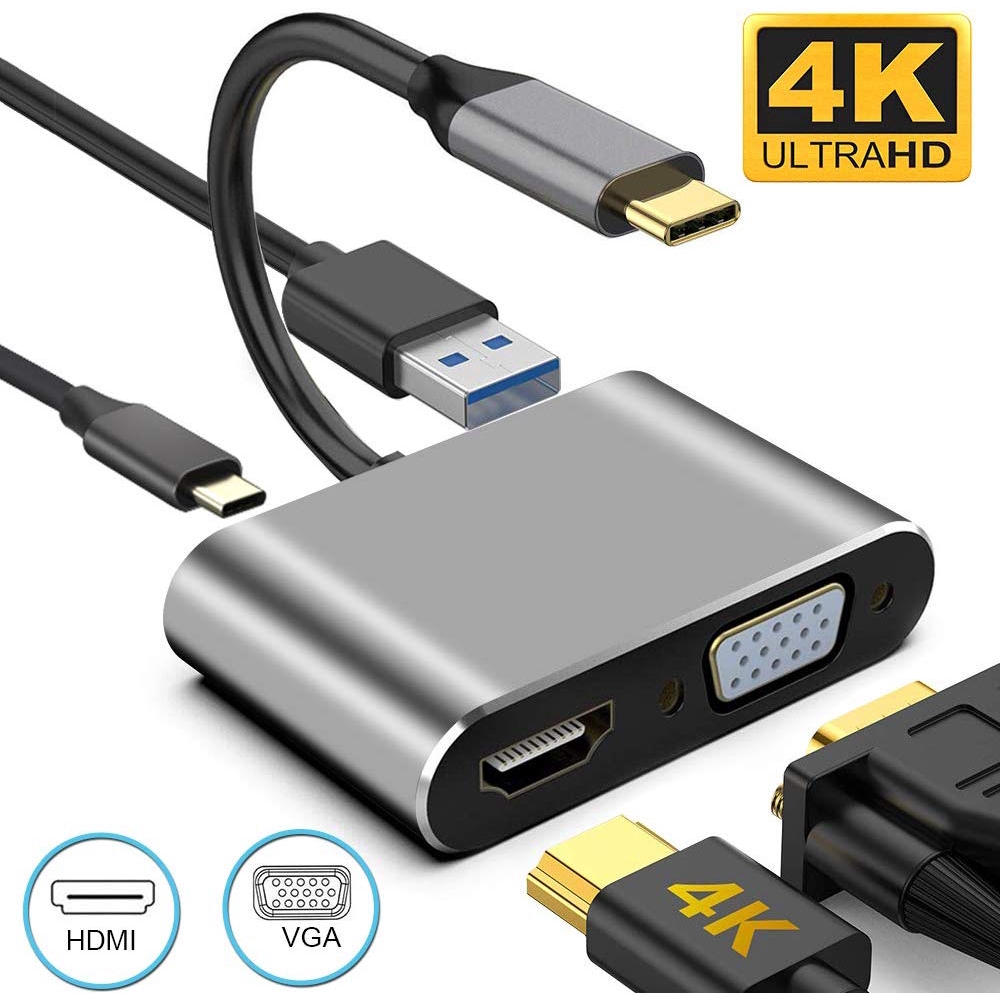 Type C HDMI HUB 4K Adapter Docking USB 3.1 Type C to HDMI VGA PD